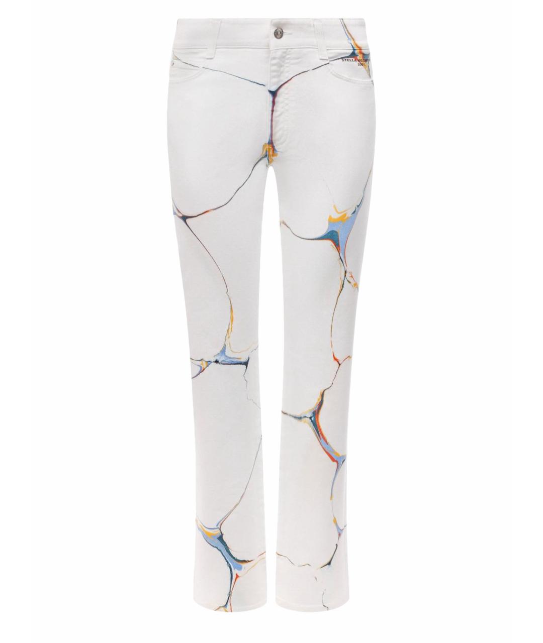 STELLA MCCARTNEY Белые хлопко-эластановые прямые джинсы, фото 1