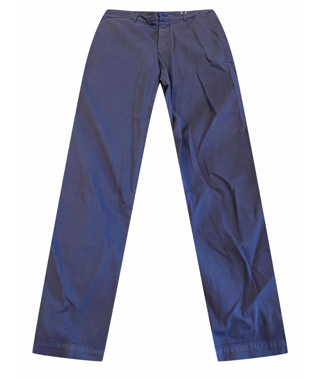 BIKKEMBERGS Темно-синие хлопковые брюки чинос, фото 1