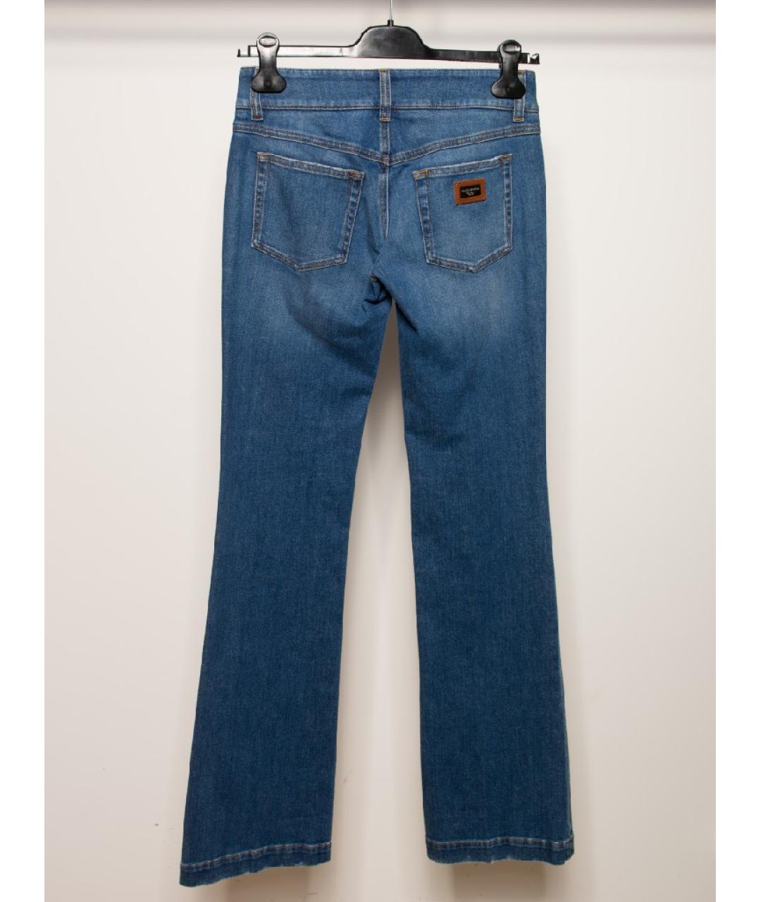 DOLCE&GABBANA Синие хлопковые прямые джинсы, фото 2