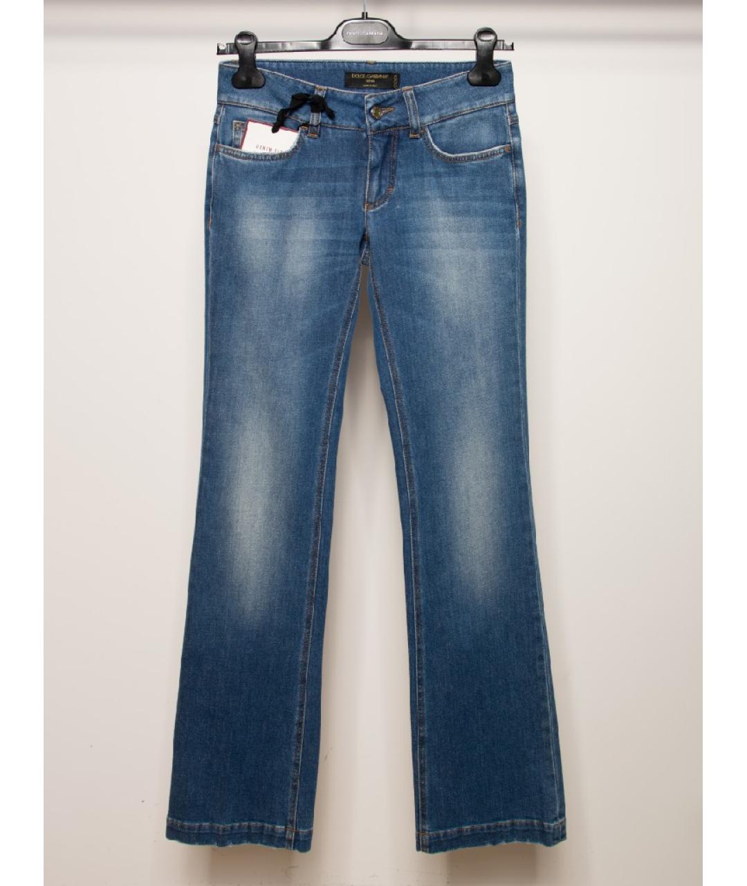 DOLCE&GABBANA Синие хлопковые прямые джинсы, фото 3