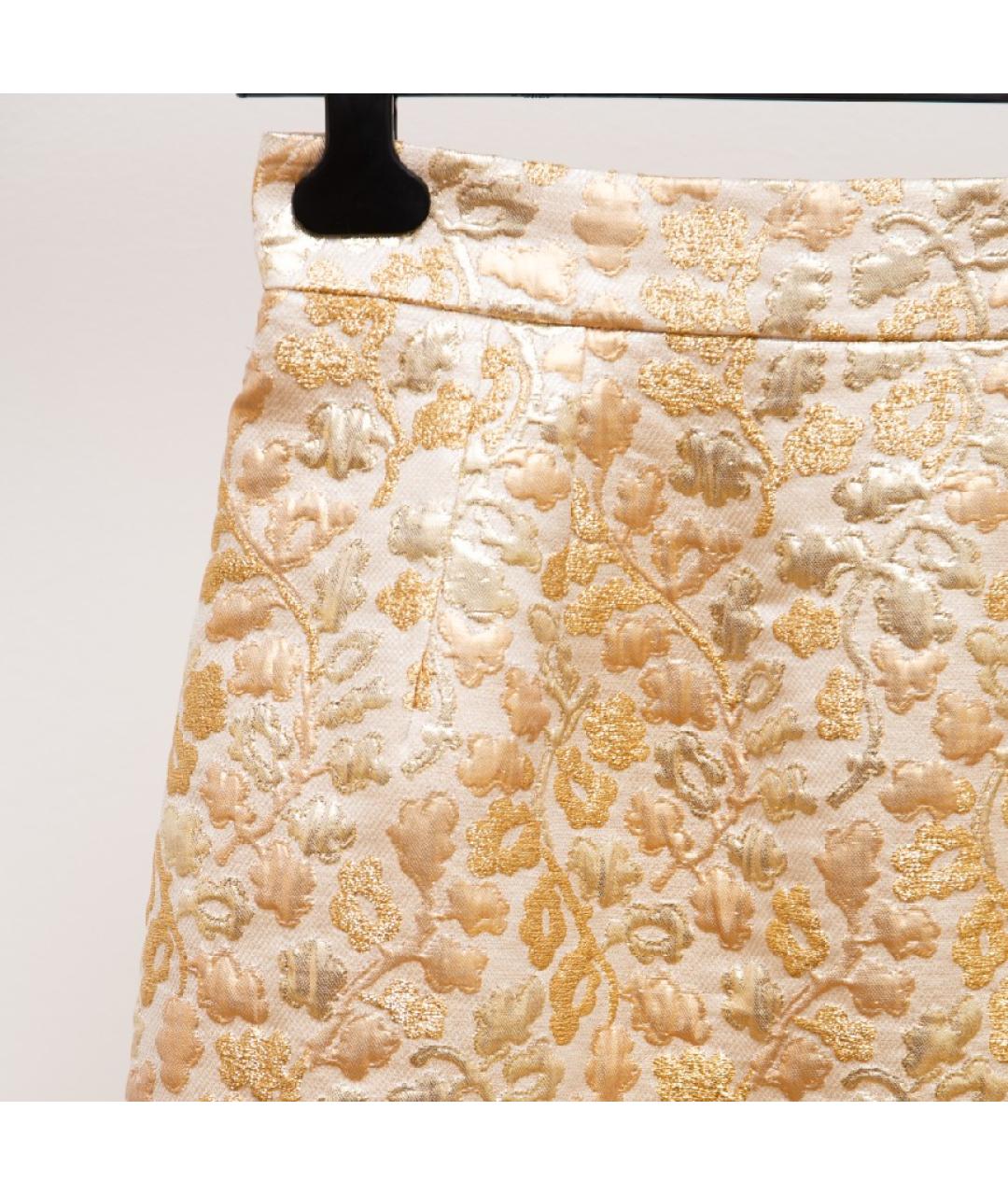 DOLCE&GABBANA Золотая юбка мини, фото 2