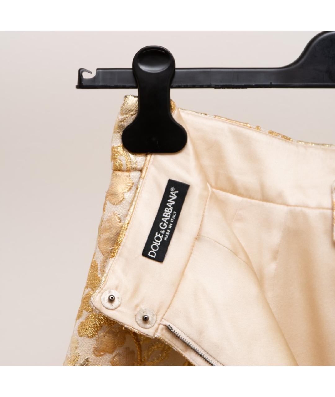 DOLCE&GABBANA Золотая юбка мини, фото 3