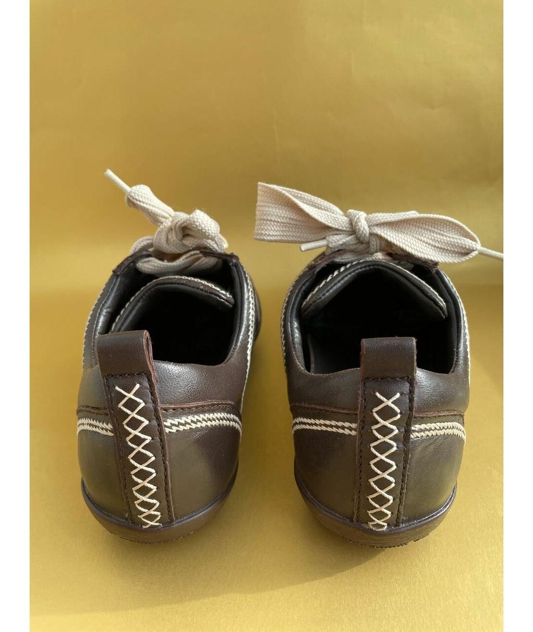 CHRISTIAN DIOR PRE-OWNED Коричневые кожаные кроссовки, фото 4