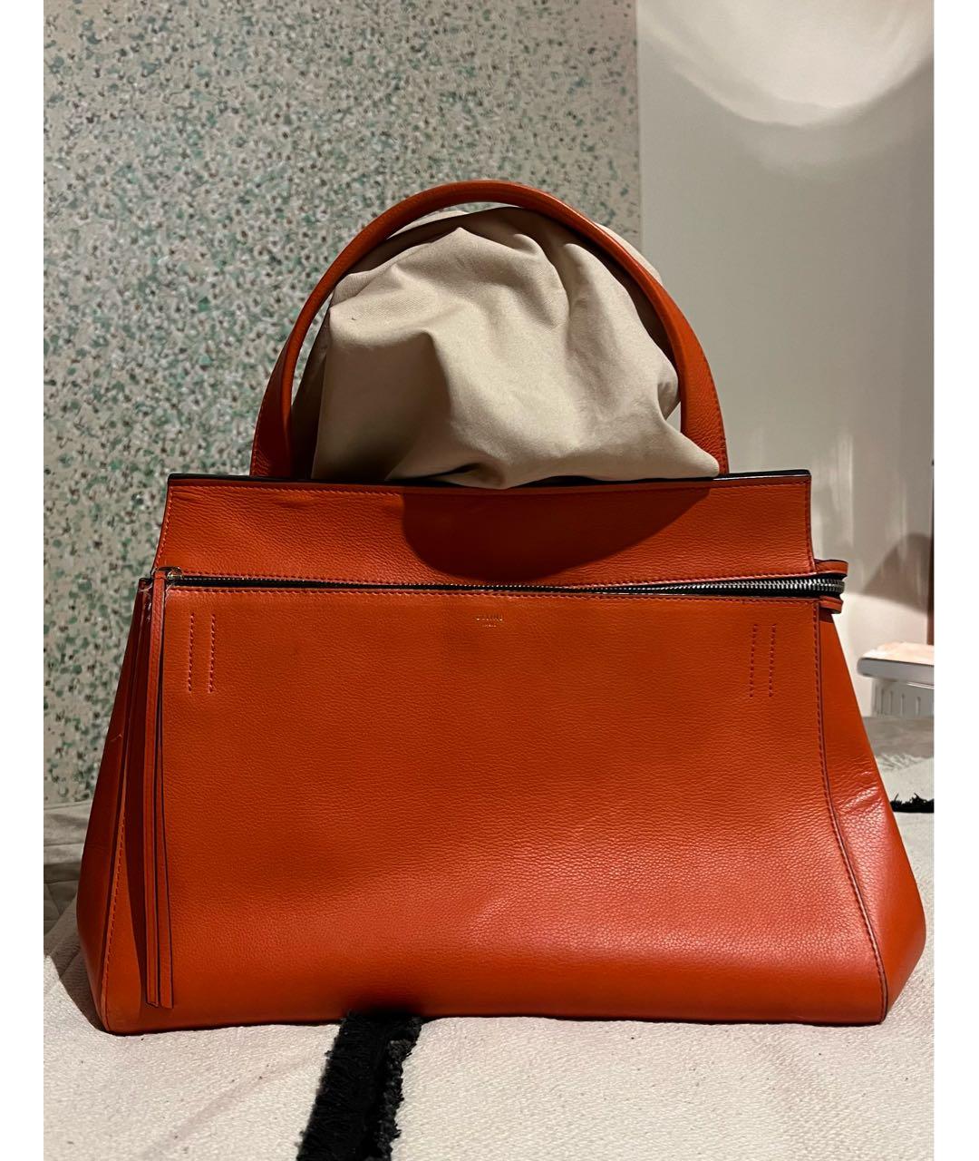 CELINE Оранжевая кожаная сумка тоут, фото 8