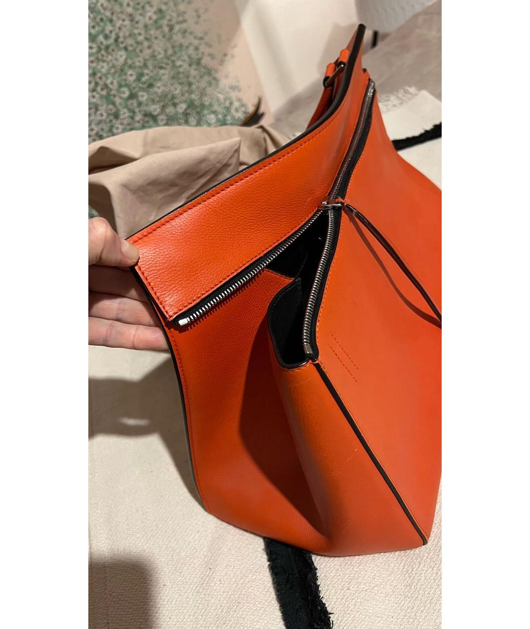 CELINE Оранжевая кожаная сумка тоут, фото 6
