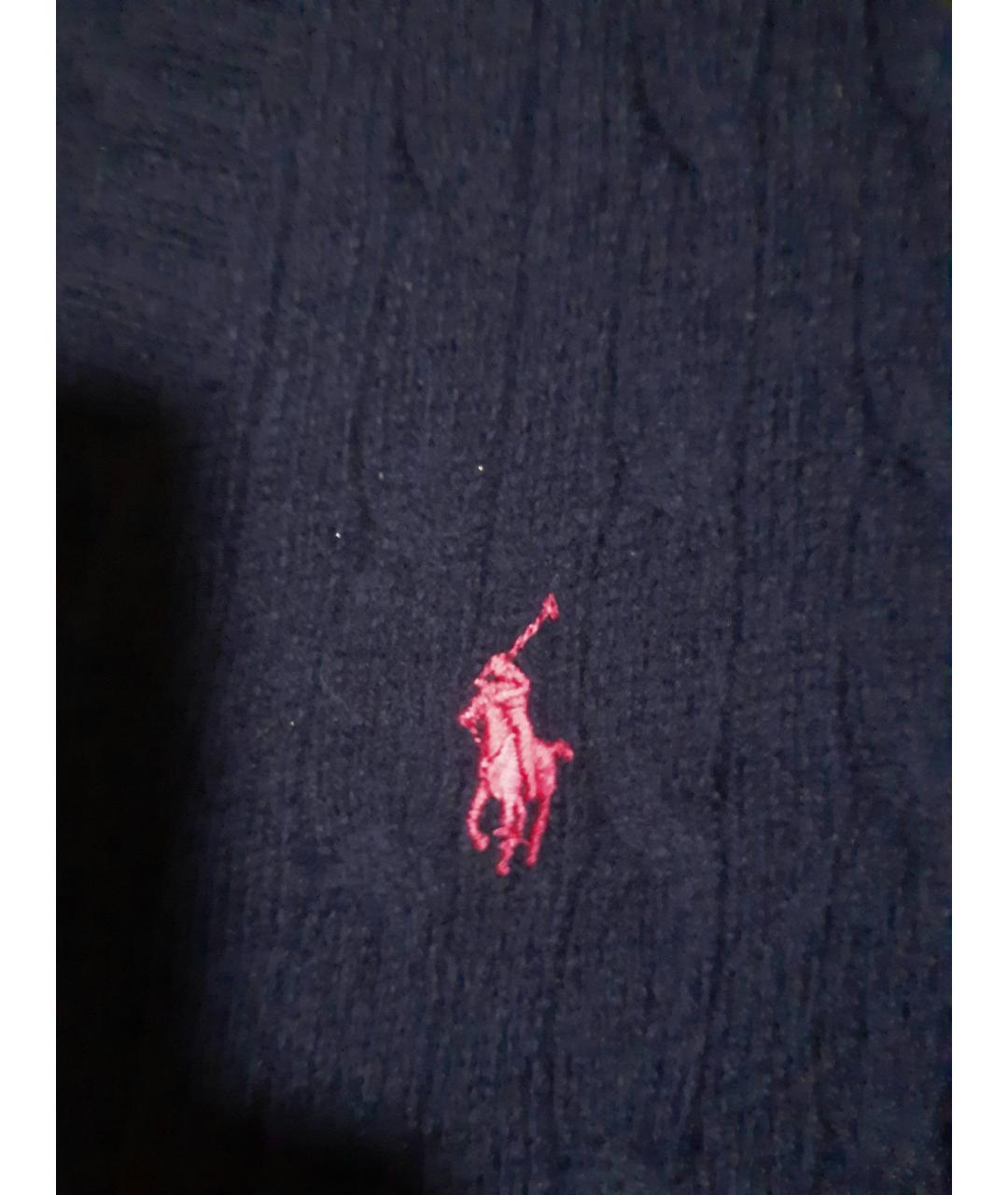 RALPH LAUREN Темно-синий шерстяной джемпер / свитер, фото 4