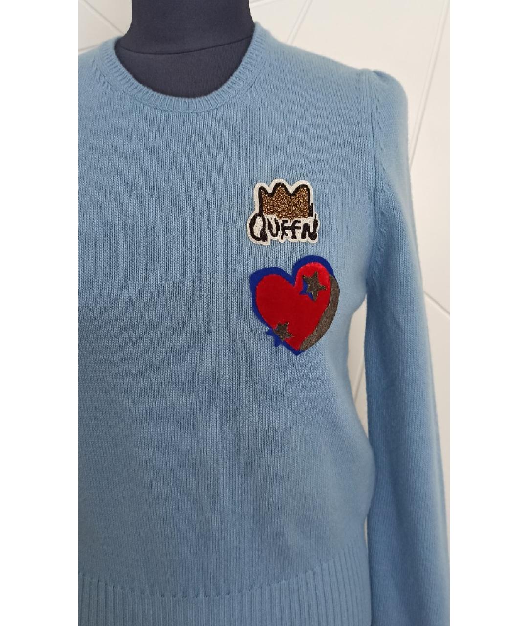 DOLCE&GABBANA Голубой шерстяной джемпер / свитер, фото 3