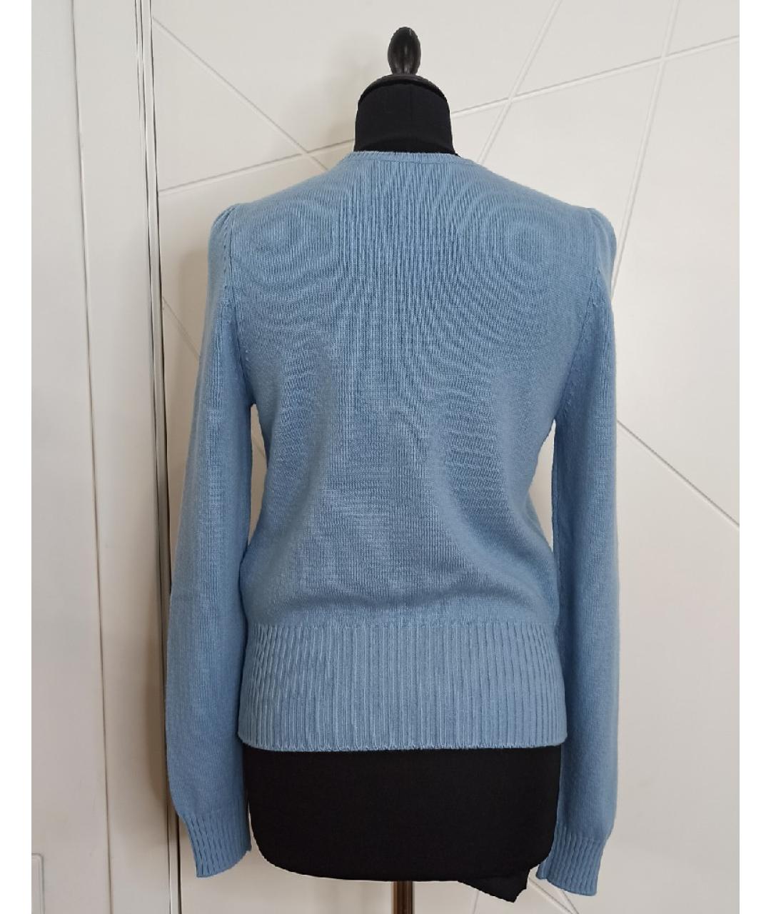 DOLCE&GABBANA Голубой шерстяной джемпер / свитер, фото 2
