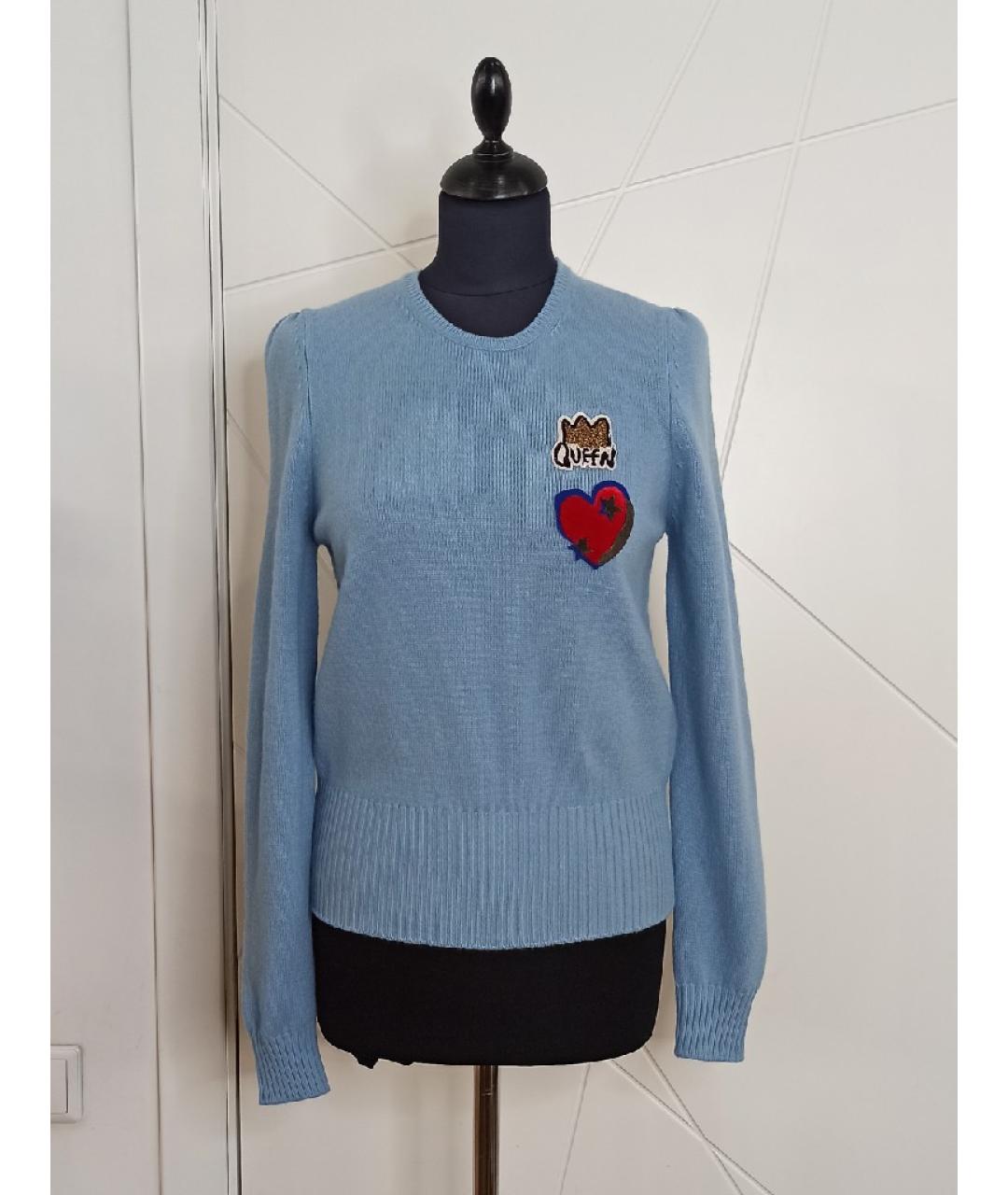 DOLCE&GABBANA Голубой шерстяной джемпер / свитер, фото 6