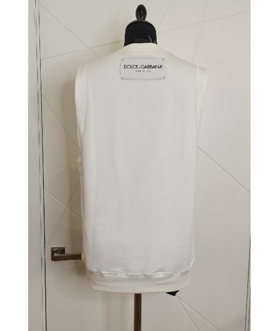 DOLCE&GABBANA Белая хлопковая майка, фото 4