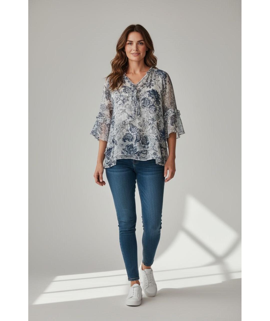 HUGO BOSS Голубая шелковая блузы, фото 8