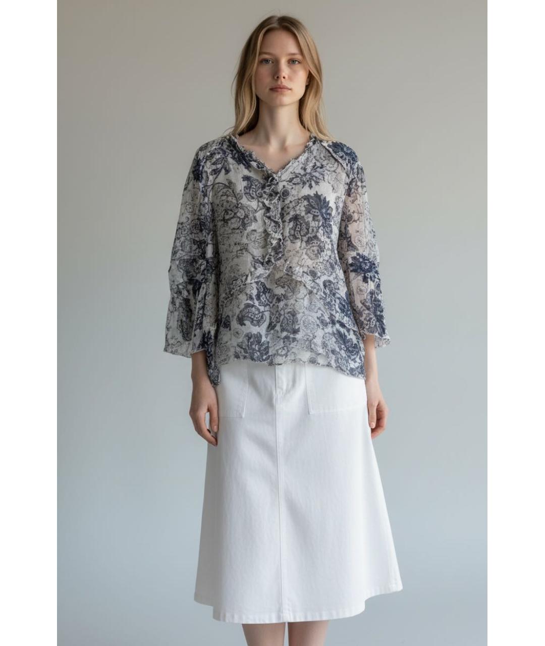 HUGO BOSS Голубая шелковая блузы, фото 4