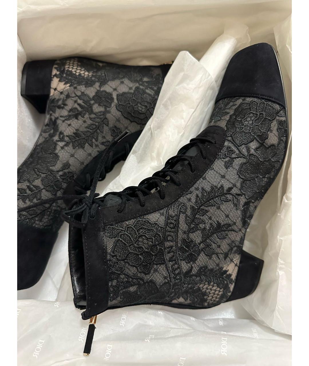 CHRISTIAN DIOR Черные текстильные ботинки, фото 3
