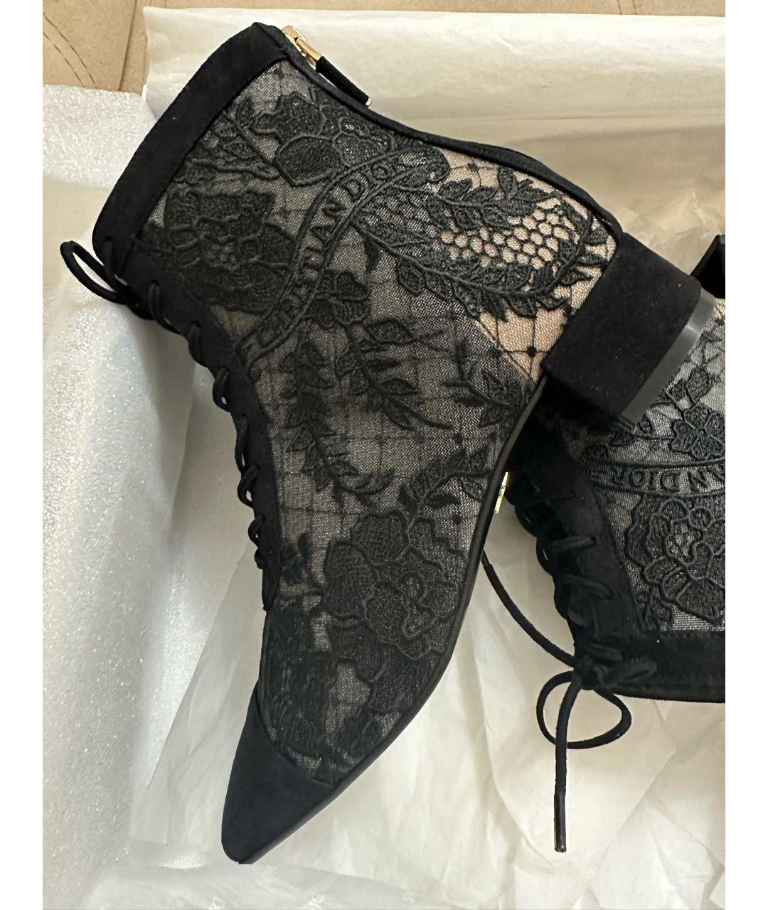 CHRISTIAN DIOR Черные текстильные ботинки, фото 5