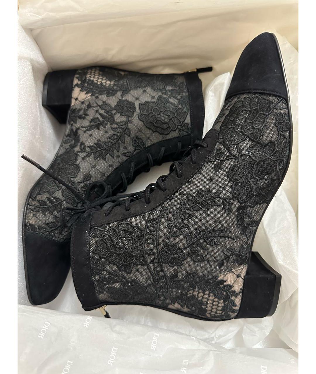 CHRISTIAN DIOR Черные текстильные ботинки, фото 6