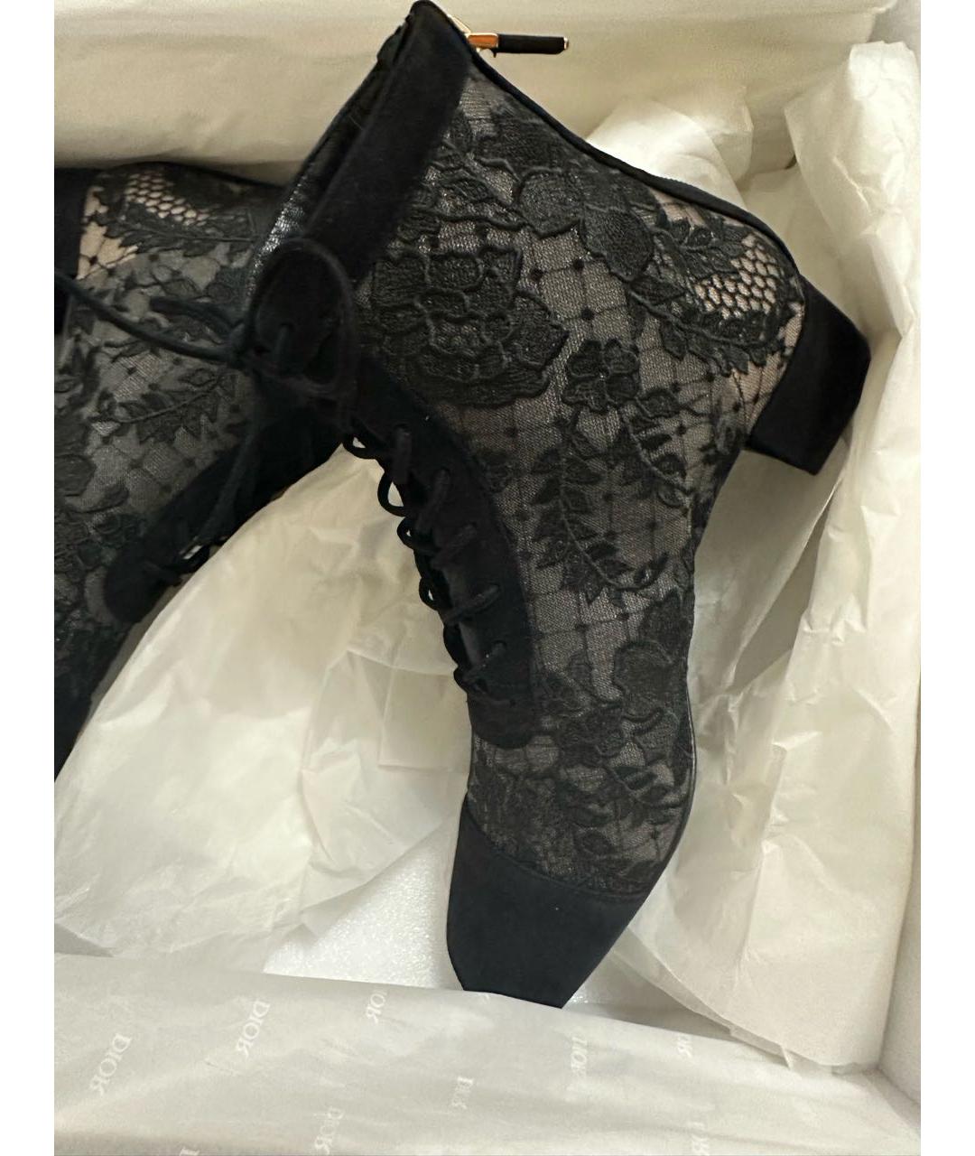 CHRISTIAN DIOR Черные текстильные ботинки, фото 2