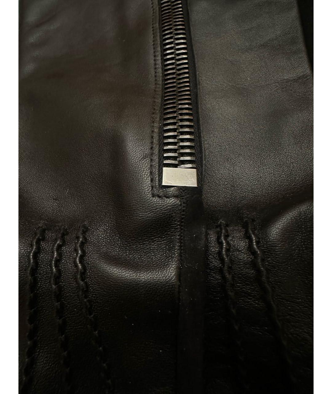 GIANFRANCO FERRE Черные кожаные перчатки, фото 5