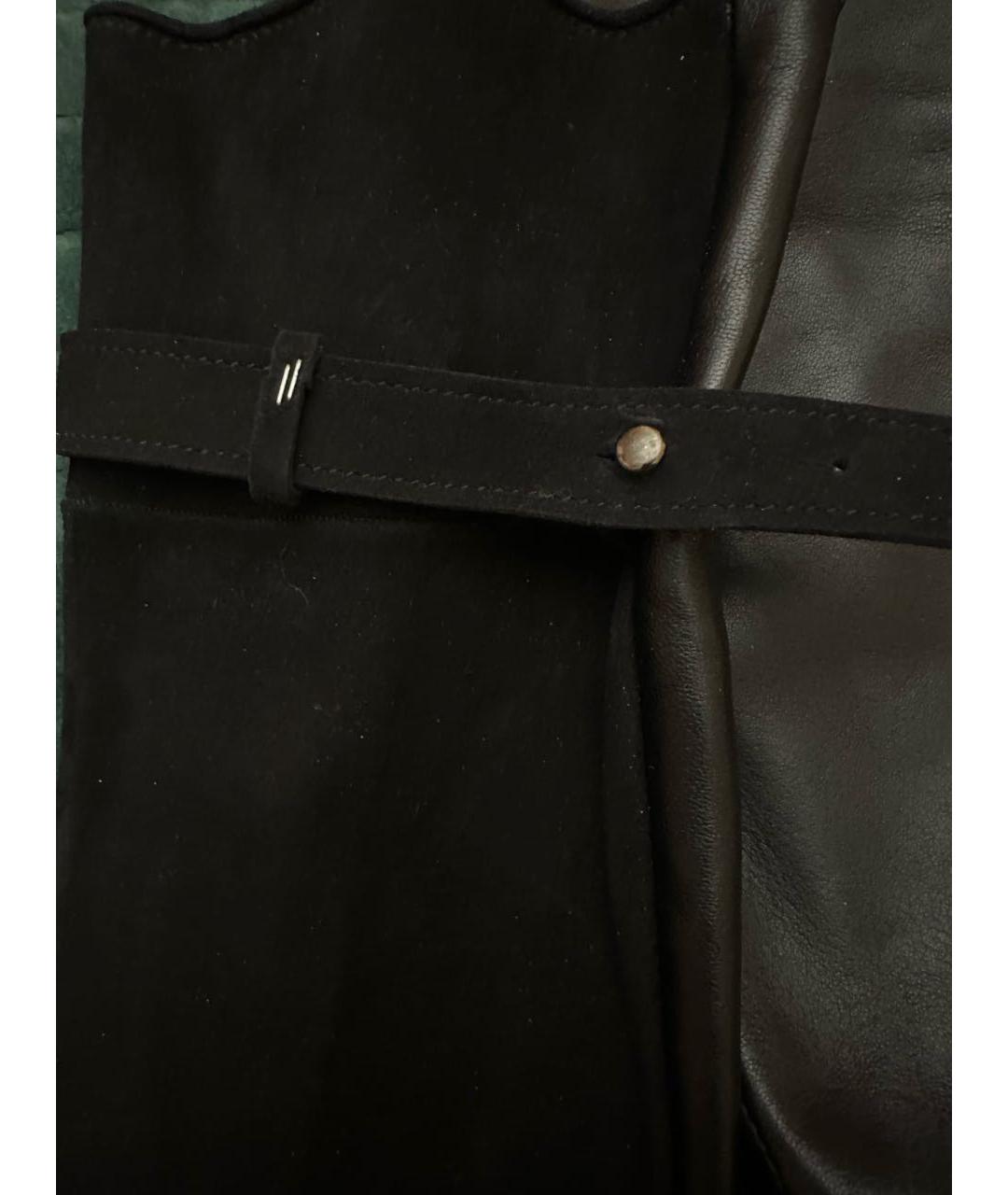 GIANFRANCO FERRE Черные кожаные перчатки, фото 6