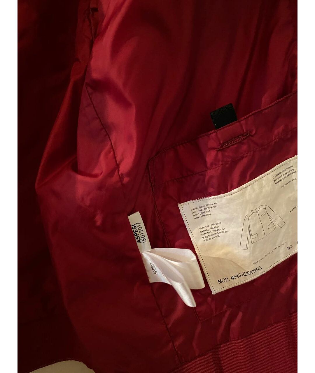 ASPESI Бордовая полиамидовая куртка, фото 8