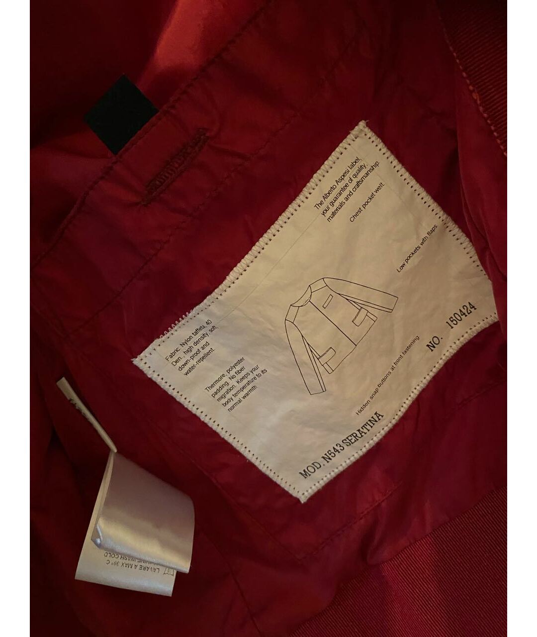 ASPESI Бордовая полиамидовая куртка, фото 4