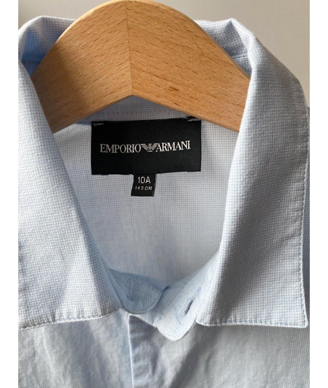 EMPORIO ARMANI Голубая хлопковая детская рубашка, фото 3