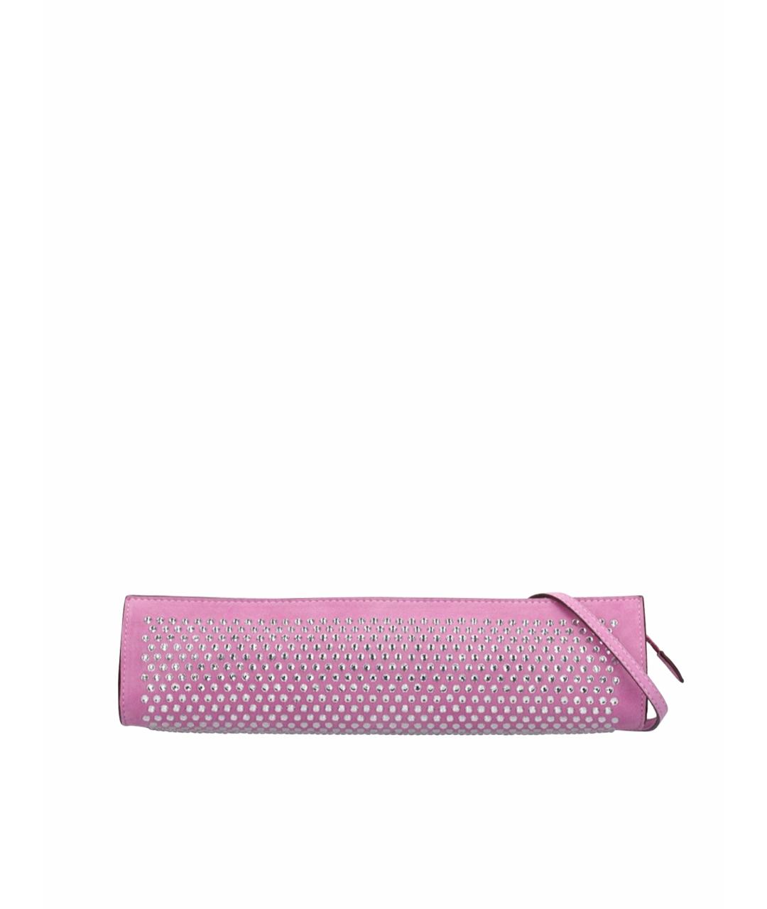 MANU ATELIER Розовая замшевая сумка через плечо, фото 1