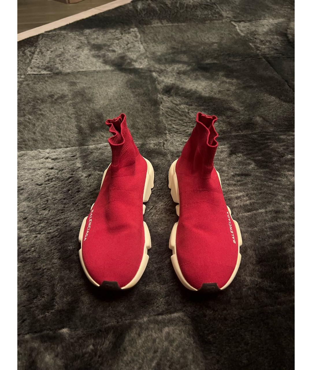 BALENCIAGA Бордовые синтетические кроссовки, фото 2