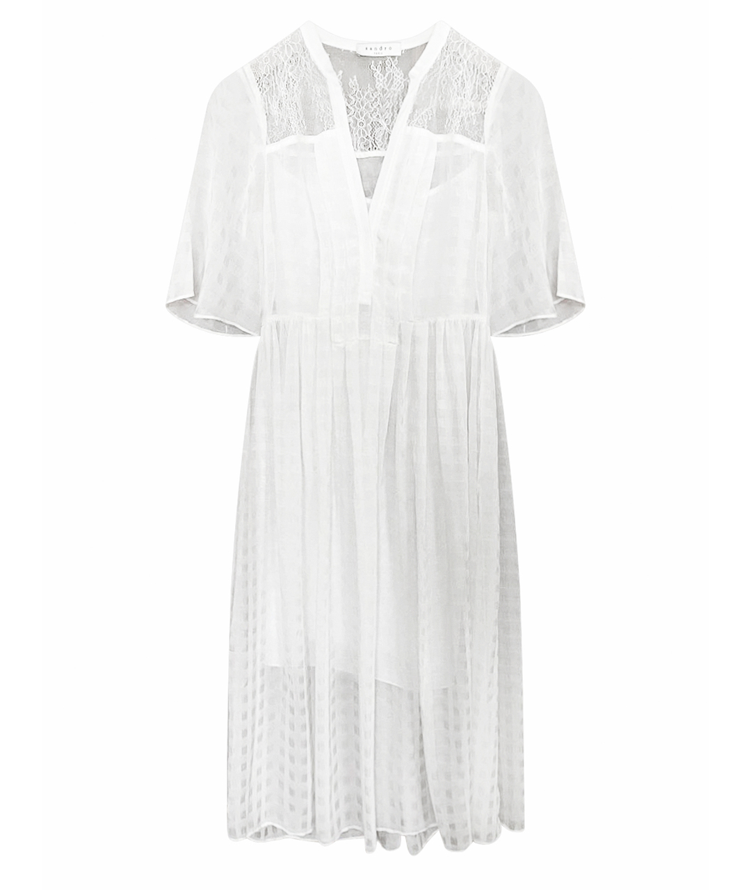 SANDRO Белое полиэстеровое повседневное платье, фото 1