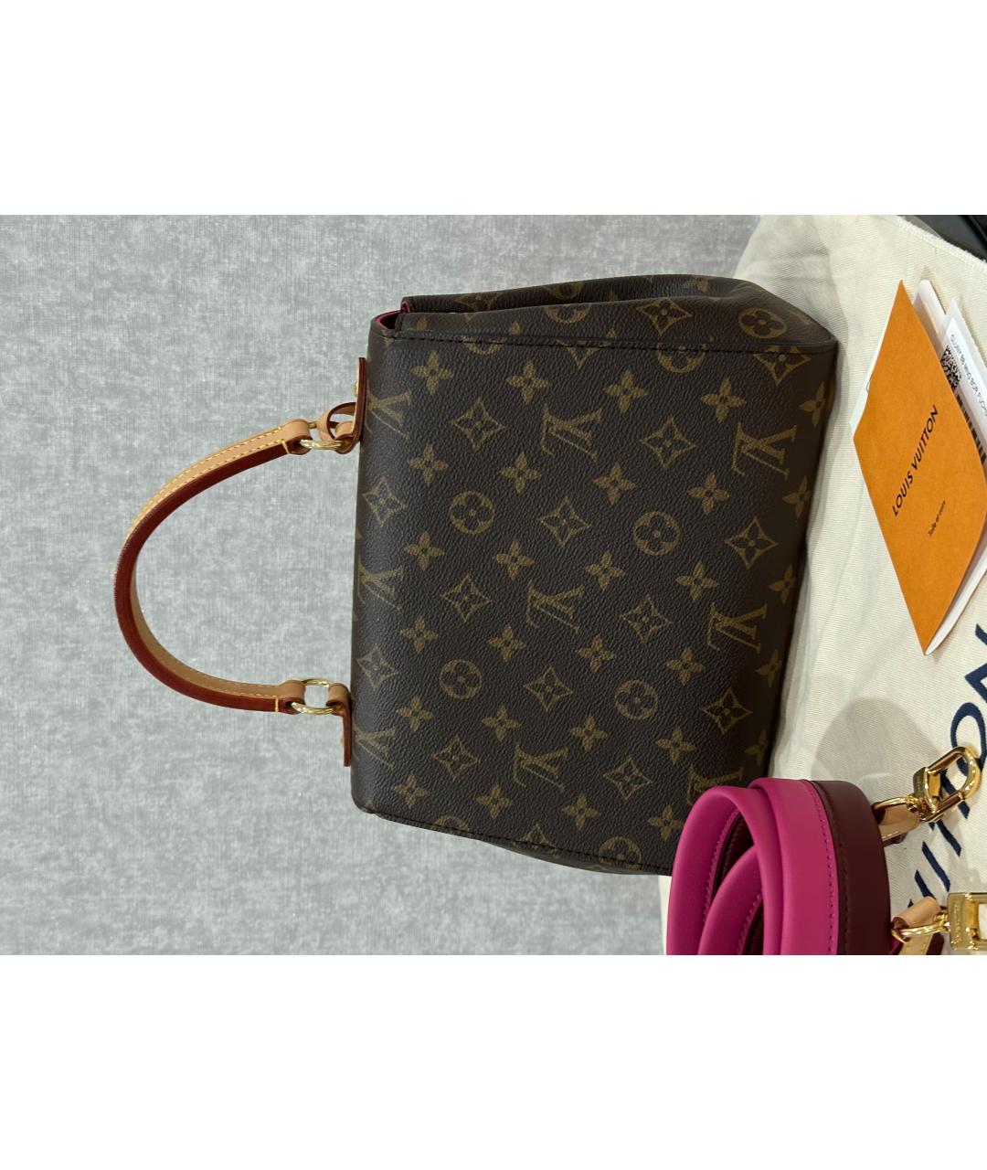 LOUIS VUITTON Коричневая кожаная сумка с короткими ручками, фото 2