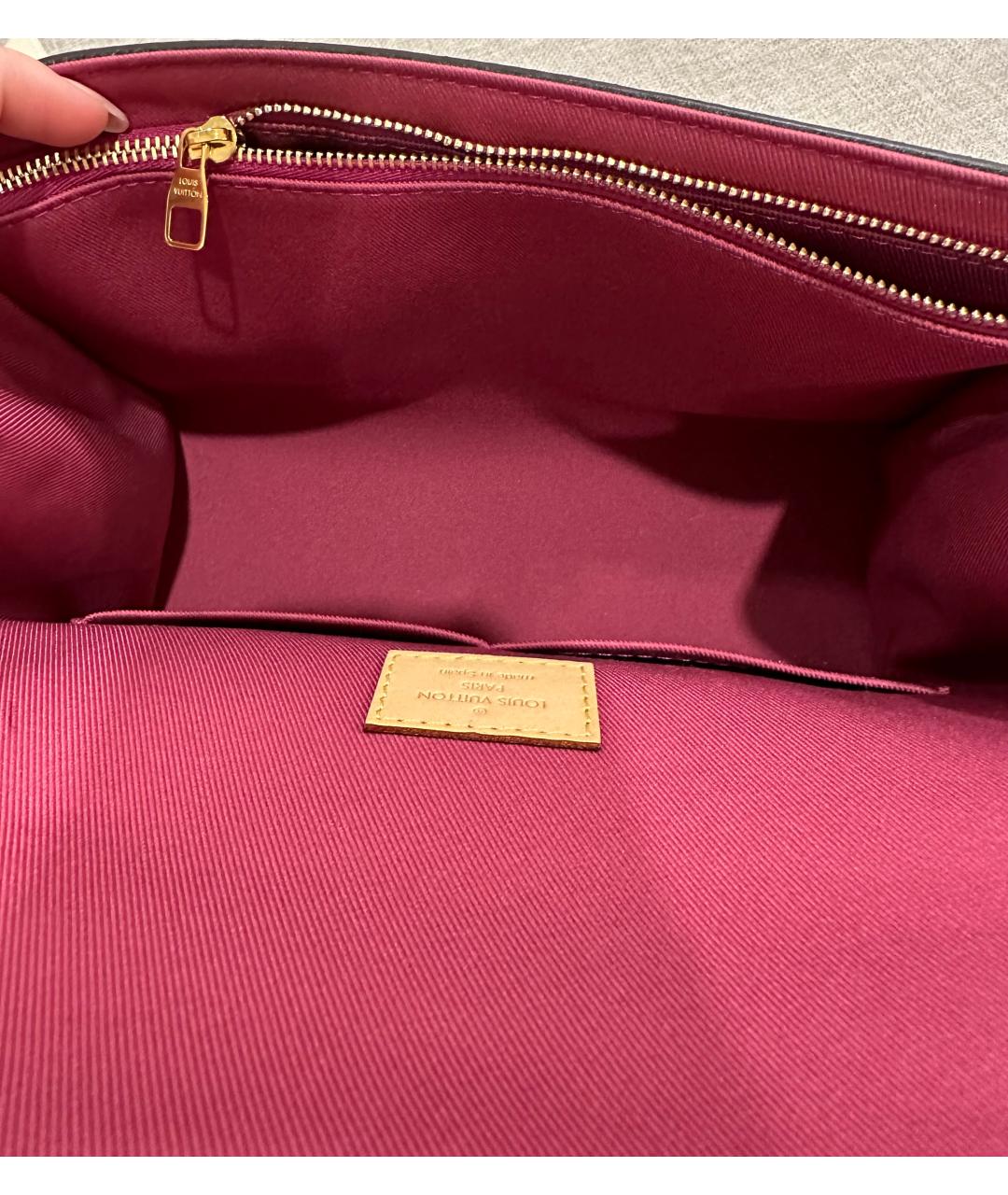 LOUIS VUITTON Коричневая кожаная сумка с короткими ручками, фото 4