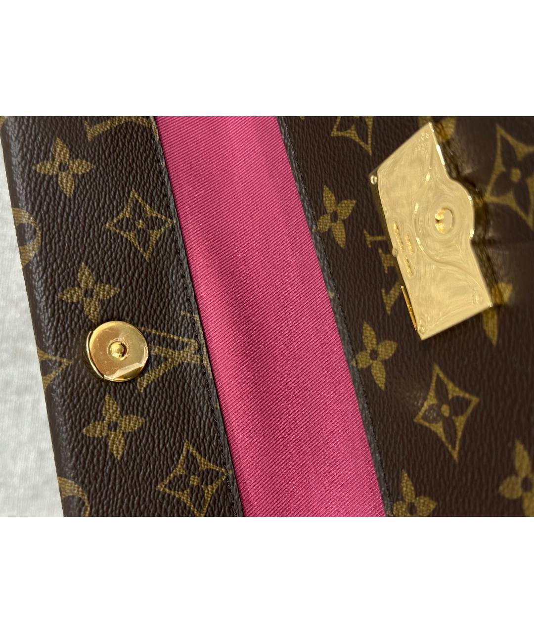 LOUIS VUITTON Коричневая кожаная сумка с короткими ручками, фото 8