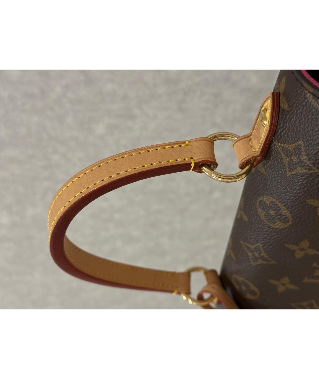 LOUIS VUITTON Коричневая кожаная сумка с короткими ручками, фото 6