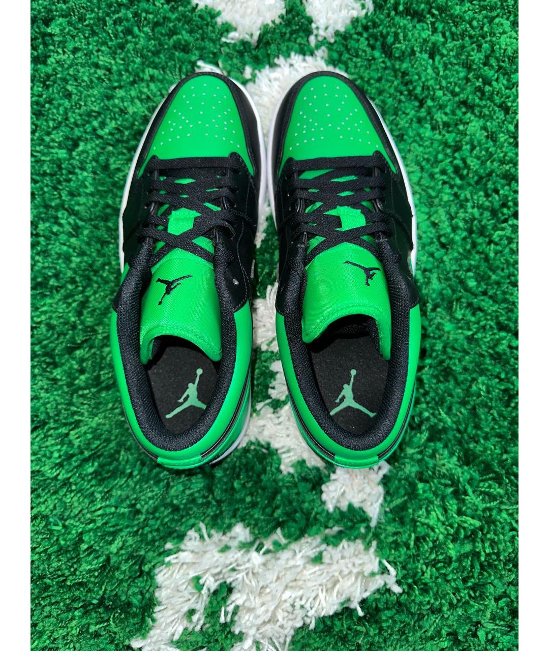 JORDAN Зеленые кожаные низкие кроссовки / кеды, фото 6