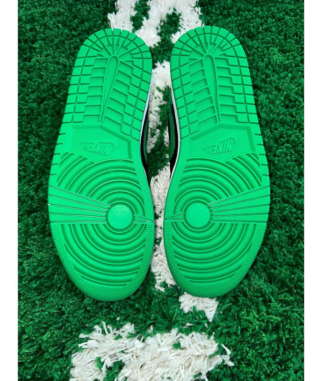 JORDAN Зеленые кожаные низкие кроссовки / кеды, фото 7
