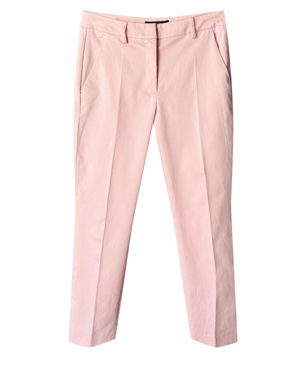 WEEKEND MAX MARA Розовые хлопковые прямые брюки, фото 1