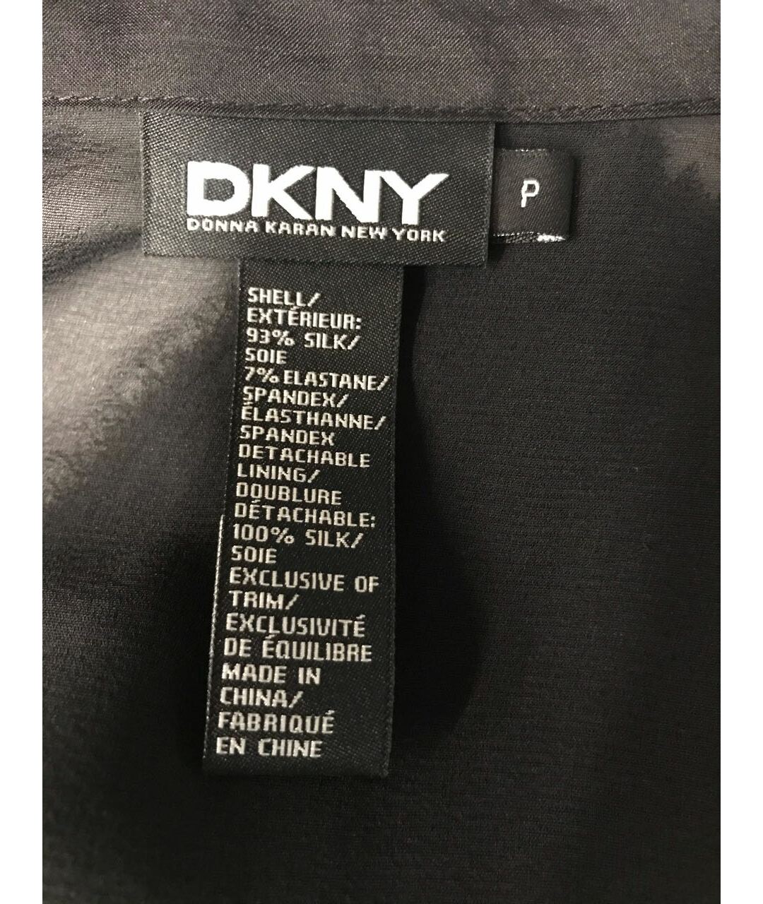 DKNY Черная шелковая рубашка, фото 2