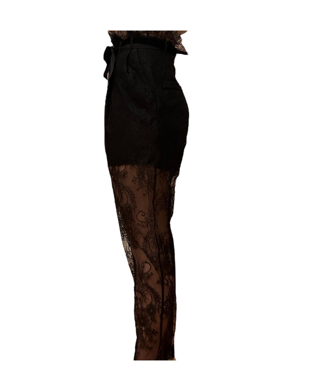 PHILOSOPHY DI LORENZO SERAFINI Черные полиамидовые брюки широкие, фото 5