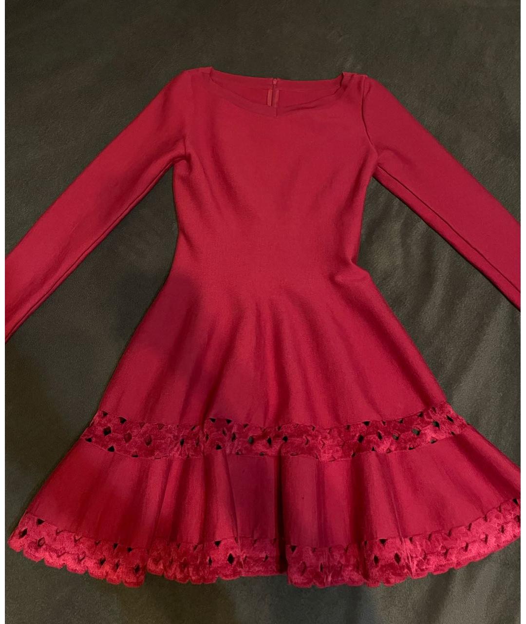 ALAIA Красное шерстяное коктейльное платье, фото 5