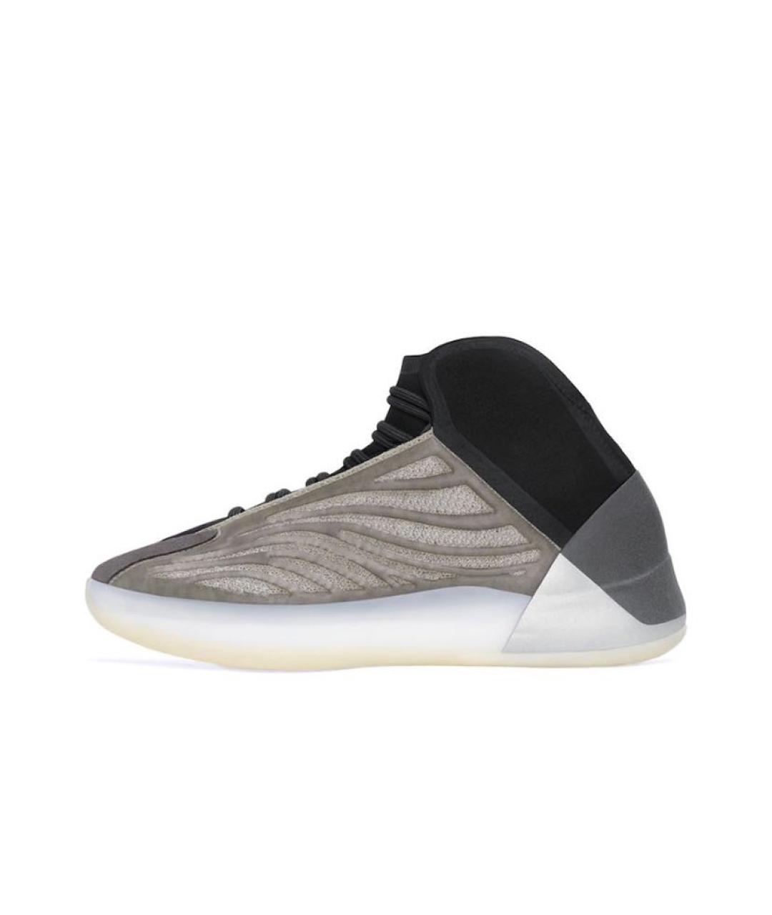 ADIDAS YEEZY Бежевые кожаные высокие кроссовки / кеды, фото 3