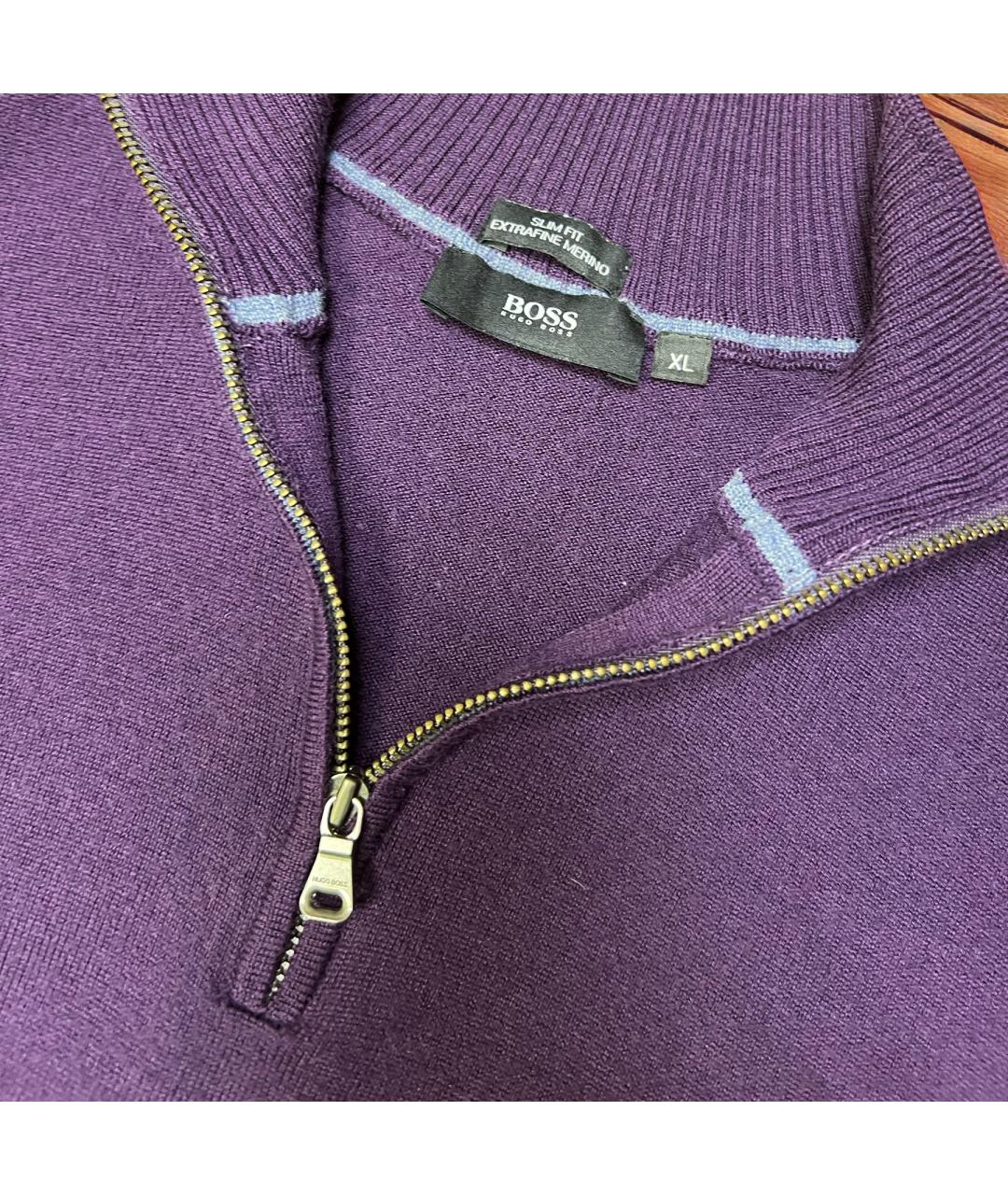 HUGO BOSS Фиолетовый шерстяной джемпер / свитер, фото 3
