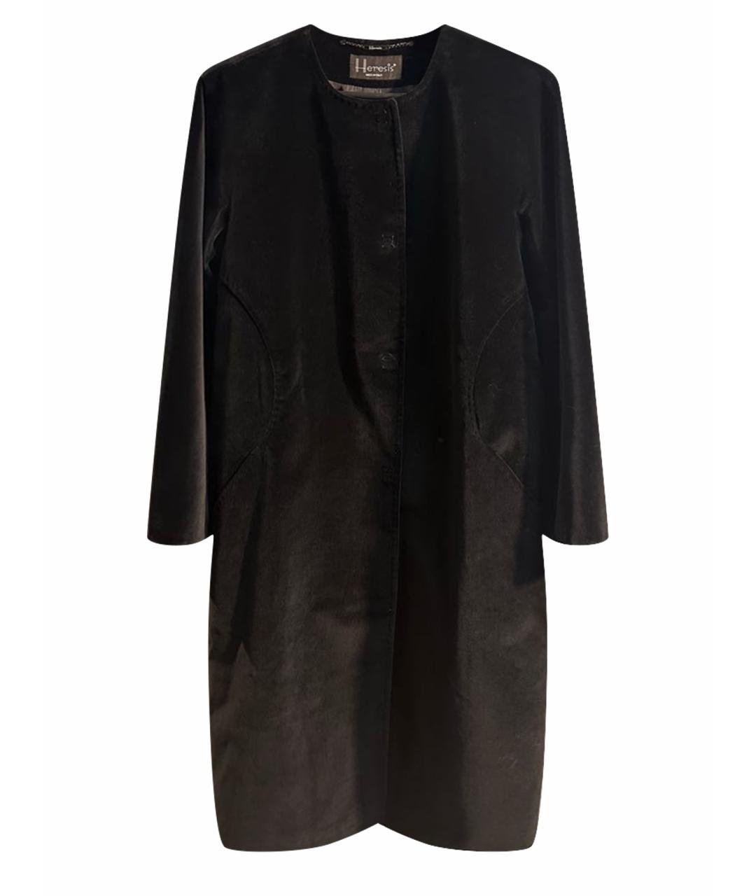 HERESIS Черное бархатное пальто, фото 1