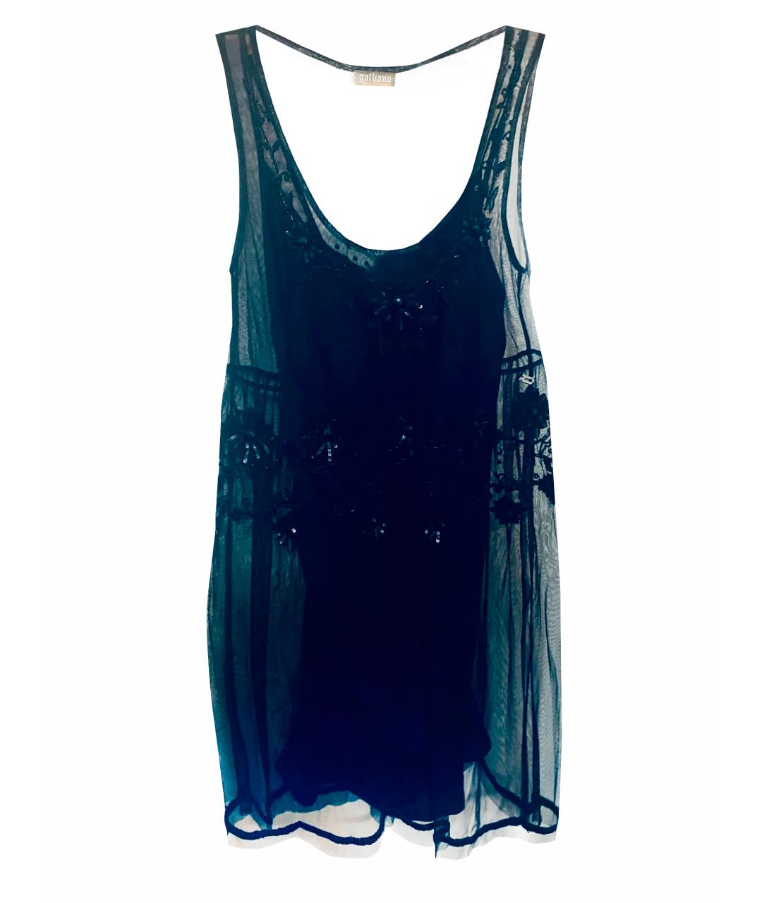 JOHN GALLIANO Черное синтетическое коктейльное платье, фото 1