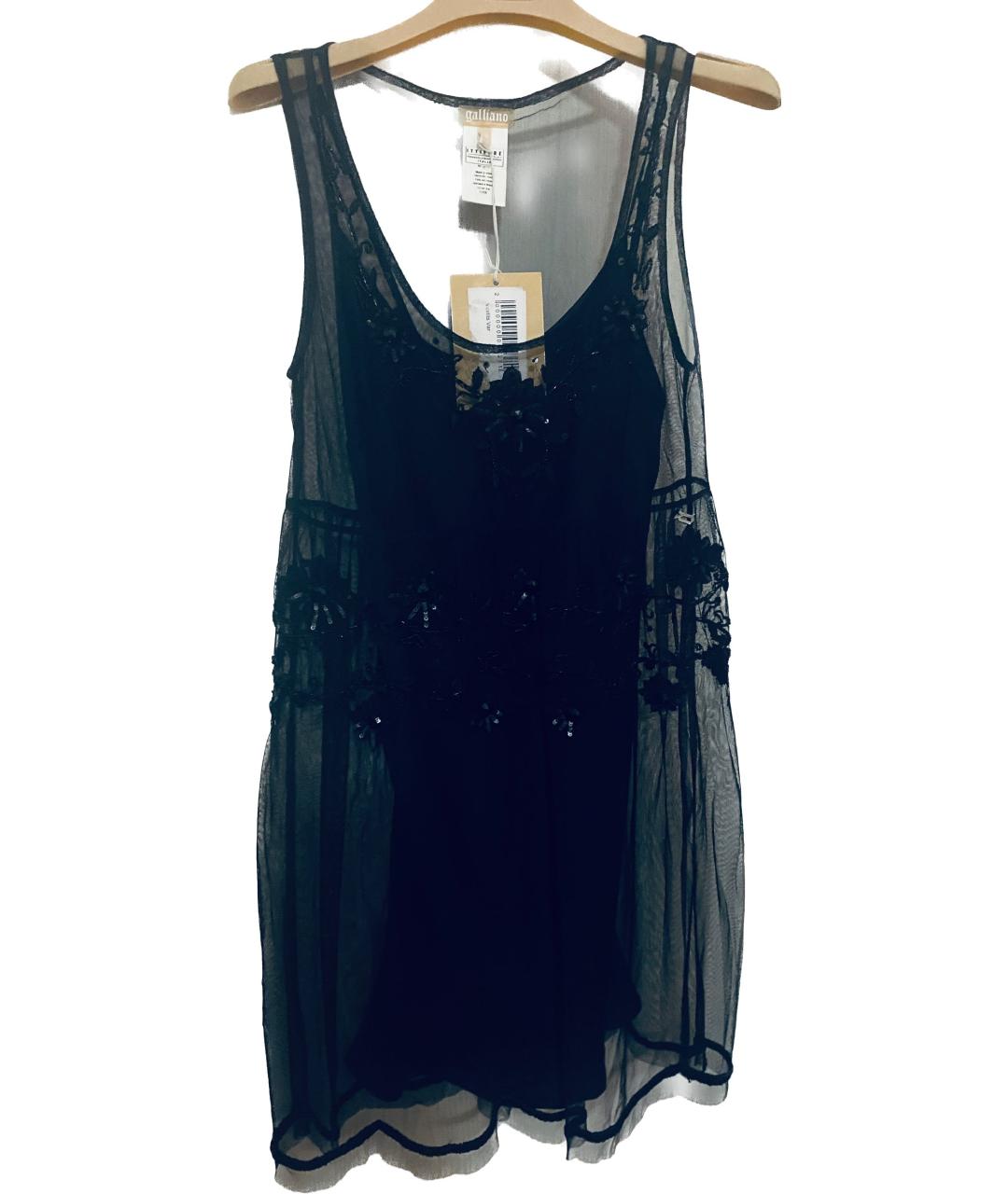 JOHN GALLIANO Черное синтетическое коктейльное платье, фото 2