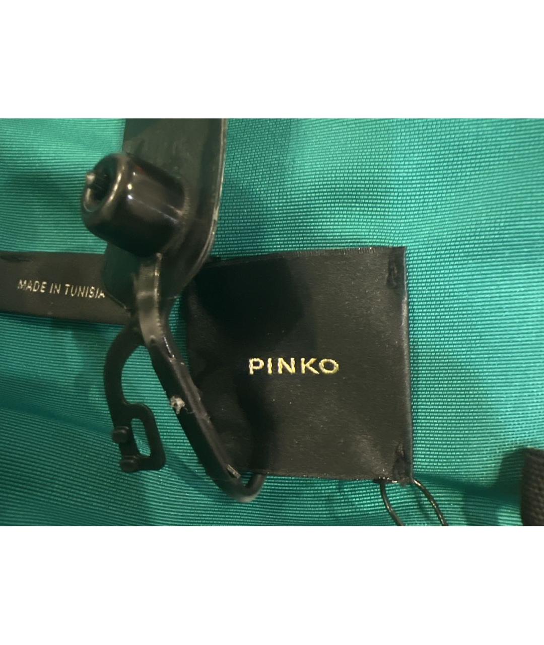 PINKO Зеленые шифоновое коктейльное платье, фото 8
