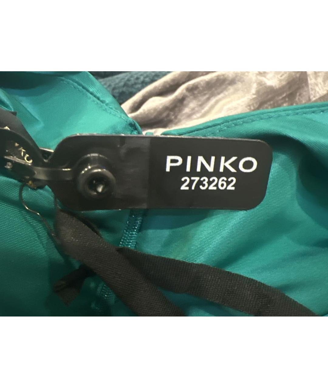 PINKO Зеленые шифоновое коктейльное платье, фото 6