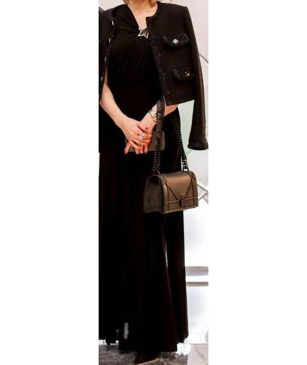 ELISABETTA FRANCHI Черное вискозное вечернее платье, фото 2