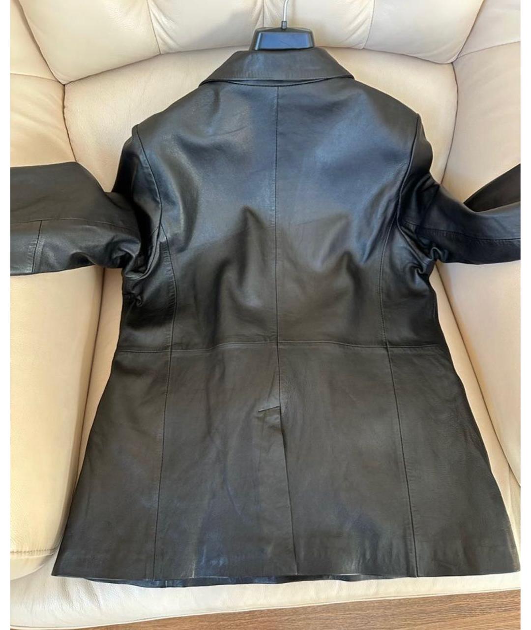 MUUBAA Черный кожаный жакет/пиджак, фото 2
