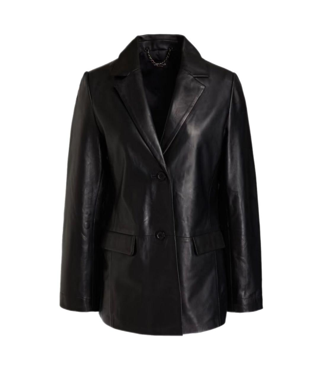 MUUBAA Черный кожаный жакет/пиджак, фото 1