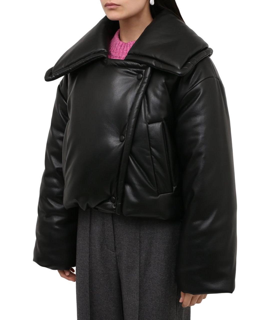 NANUSHKA Черный полиэстеровый пуховик, фото 2