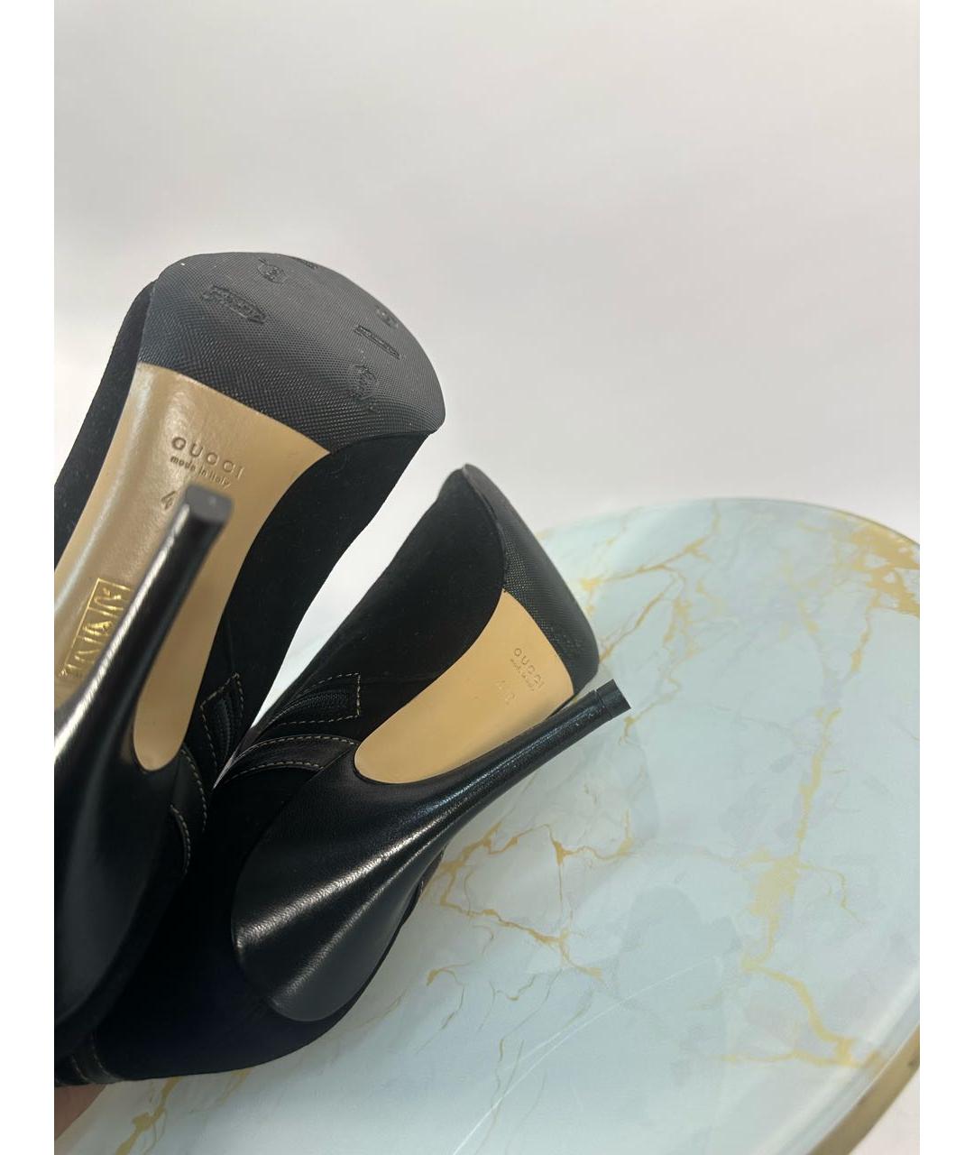 GUCCI Черные замшевые ботильоны, фото 6